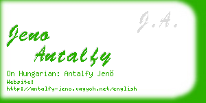 jeno antalfy business card